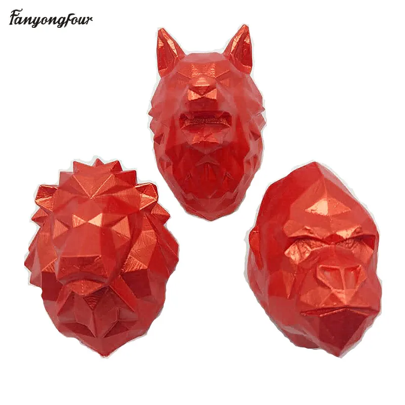 

Abstract animal silicone mold candle mold 3d geometry animal orangutan lion wolf diy making gypsum silicone mold