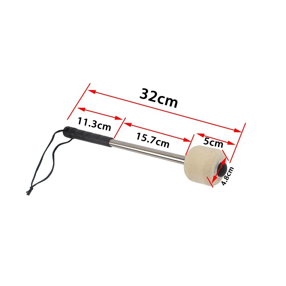 Барабанная палочка, ударный инструмент, аксессуар, Grosse Trommel, барабанная палочка, шерстяная фетровая колба, ручка из алюминиевого сплава