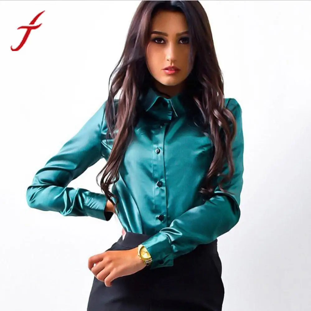 

FEITONG Work Wear Women Blouse 2019 New Blouse Button Fashion Casual Tops Long Sleeve Shirt Blusas feminina