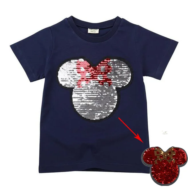 

2019 New T-Shirts For Girls Sequins T Shirt Girls Cartoon Kids Tshirt Summer Clothes For Girls 2 4 6 8 Year