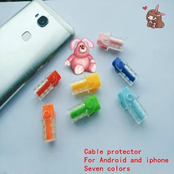

100pcs/lot USB Cable clip Earphone Protector Colorful USB Cable protector USB Cable Saver For Apple iPhone Samsung HTC ipad