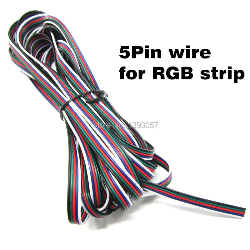 

20 meters 5 Pin RGBW Extension Electric Wire Tinned Copper Cable For 5050 RGBWW LED Stirp Lighting Connecting