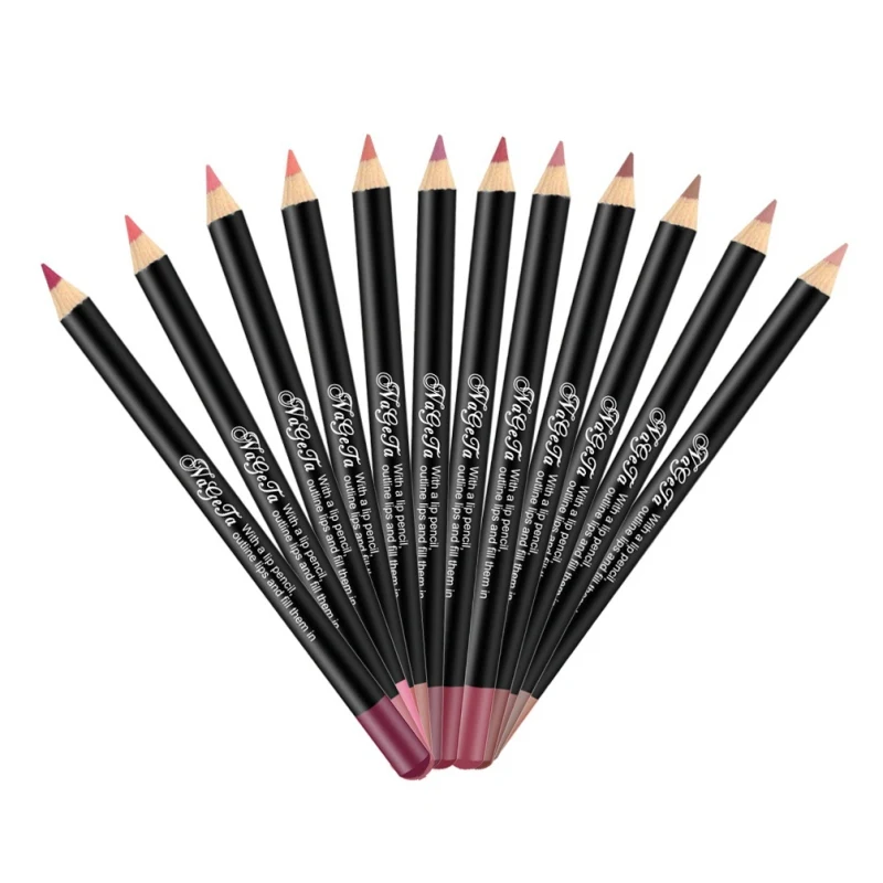 

Matte Optional Lip Liner Pencil Smooth Nude Color Lots Makeup Lips Liner Pen Waterproof Lip Pencils 12 Colors