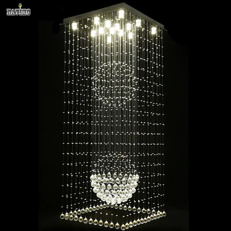 Современный элегантный led Большой Кристалл арматура для люстры для отель Вилла в виде хрустального шара лампа