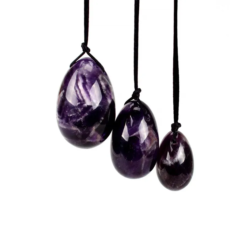 

Natural Amethyst Yoni Egg Kegel Exerciser Jade Massager Exerciser Maternity Vaginal Massage Stone Crystals