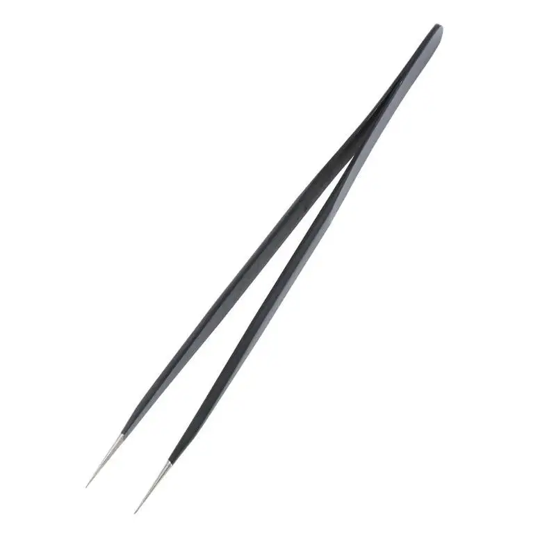 1PC Anti-Static Straight Tip ESD Tweezers Antimagnetic Forceps Carbon Steel Tweezers For Electronics Chemical Industrial Tweezer