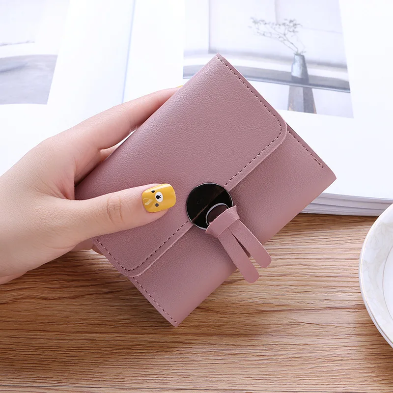 

2019 Lock Women Wallet Small Cute Wallet Women Short Leather Women Wallets Zipper Purses Femme Purse Clutch porte feuille femme