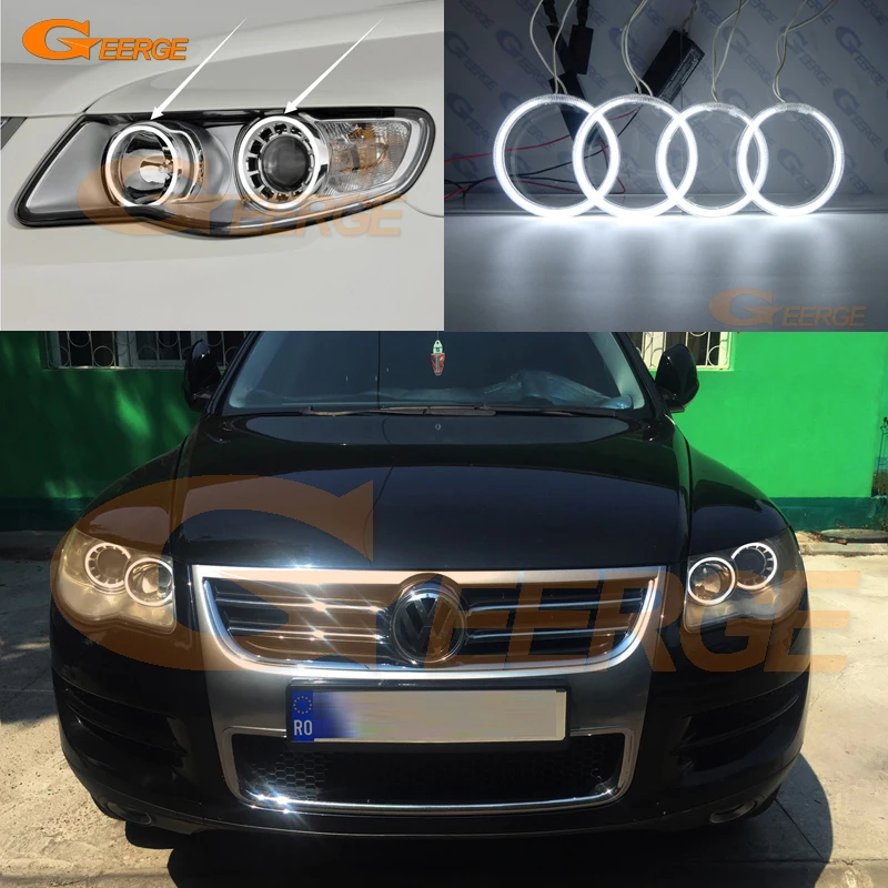Для Volkswagen VW туарег 2008 2009 2010 Галогенные фары отлично Ангел глаз Ультра яркий CCFL Ангел глаз гало кольцо комплект Для Volkswagen VW туарег 2008 2009 2010 Галогенные фары отлично Ангел глаз Ультра яркий CCFL Ангел глаз гало кольцо комплект