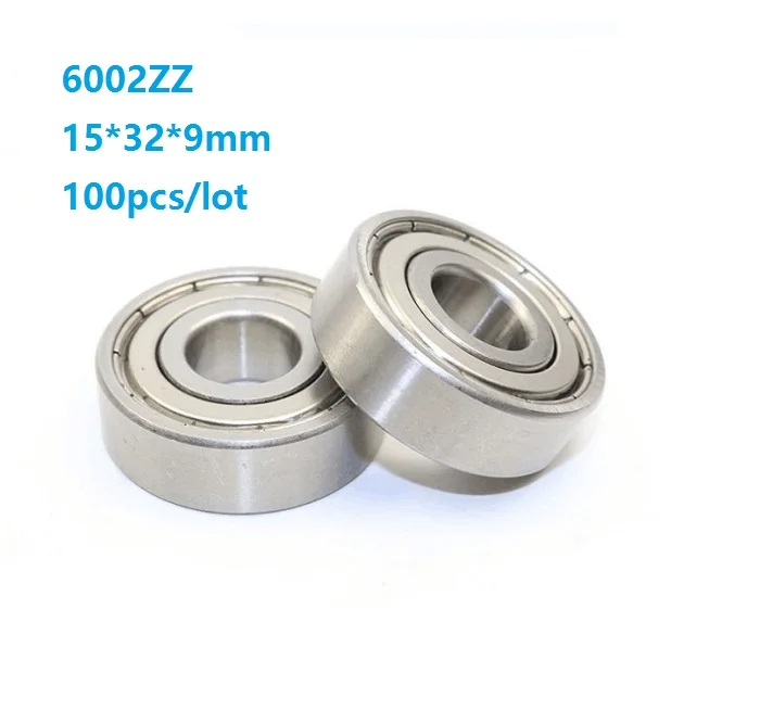 100 шт./лот 15x32x9 мм 6002ZZ 6002Z 6002 Z ZZ 15*32*9 металлическая крышка глубокий шаровой