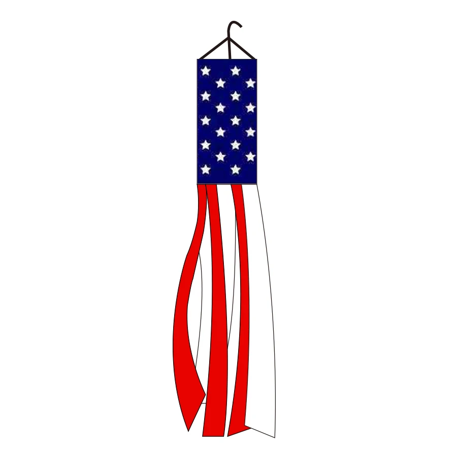 

40-Inch National America Wind Flags (3.3 Feet)-colorful stripes windsocks-includes hanging clips