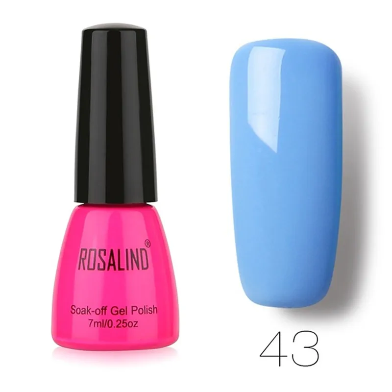 Гель-лак ROSALIND для ногтей, 1 шт., классический Полупостоянный лак 58 цветов, не впитывается, для самостоятельного дизайна ногтей, Базовое покрытие, необходимое УФ-Гель-лак - Цвет: RO43