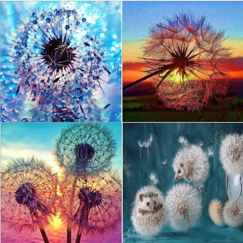 

5D DIY Diamond Embroidery Sunset Dandelion Full Circle Diamond Picture Cross stitch Rhinestone Mosaic Home Decor