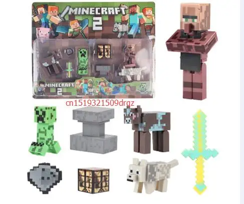 

Minecraft Toys PVC Action Figures armor sword stone model block toys collectible Gift for children kids Party Supplies