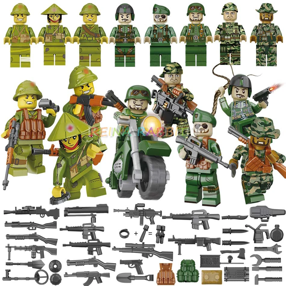 Military Special Force Soldier Weapon Set Army Figures Bricks Compatible Legoingly WW2 Tank Truck Building Blocks Model Kid Toys