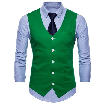 

Fashion Suit Vest Men Formal Dress Vest Colete Masculino Herringbone Gilet Fitness Sleeveless Jacket Wedding Waistcoat Men 4XL
