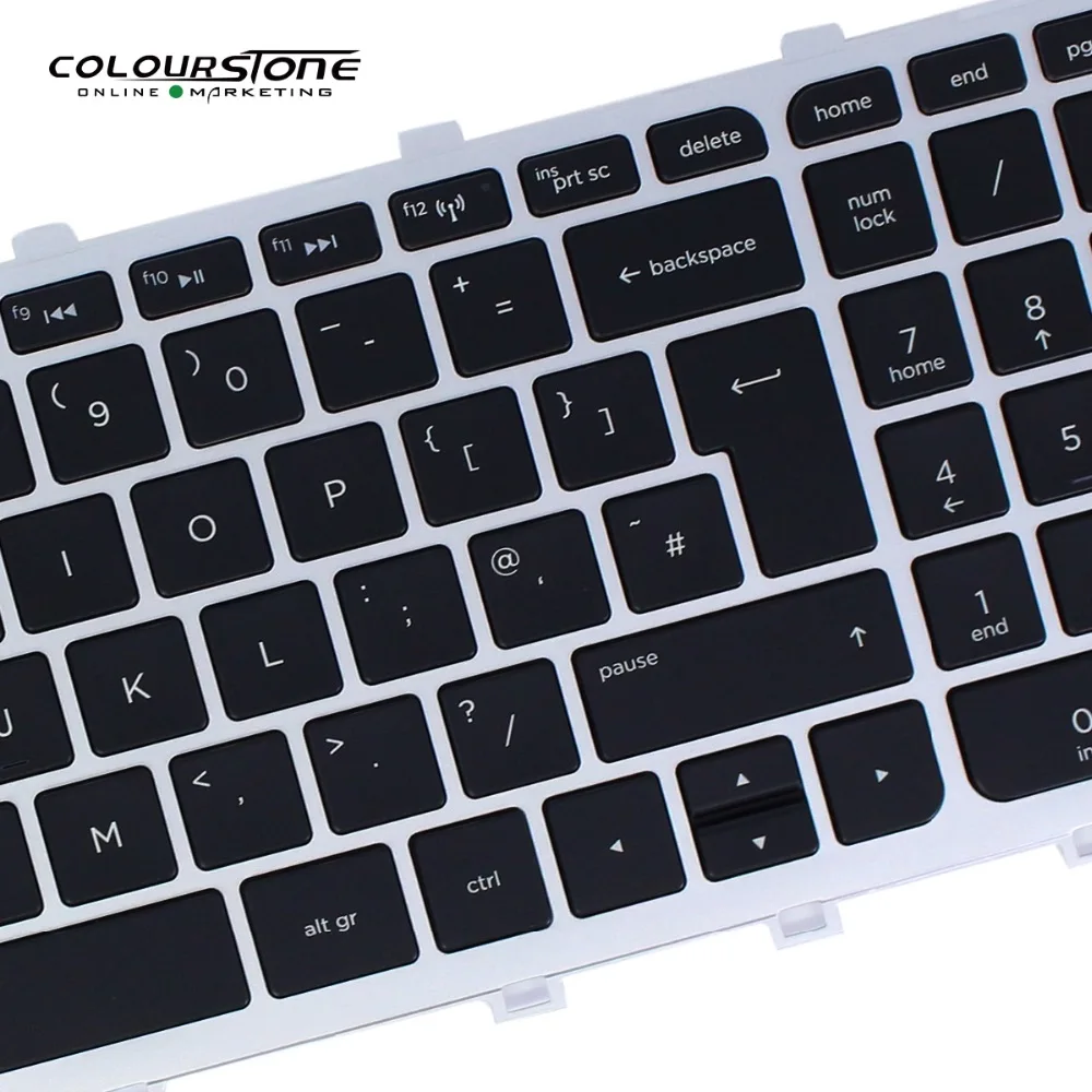 Клавиатура для ноутбука HP ENVY 17 j 15Z J 17T Серебристая Рамка с подсветкой