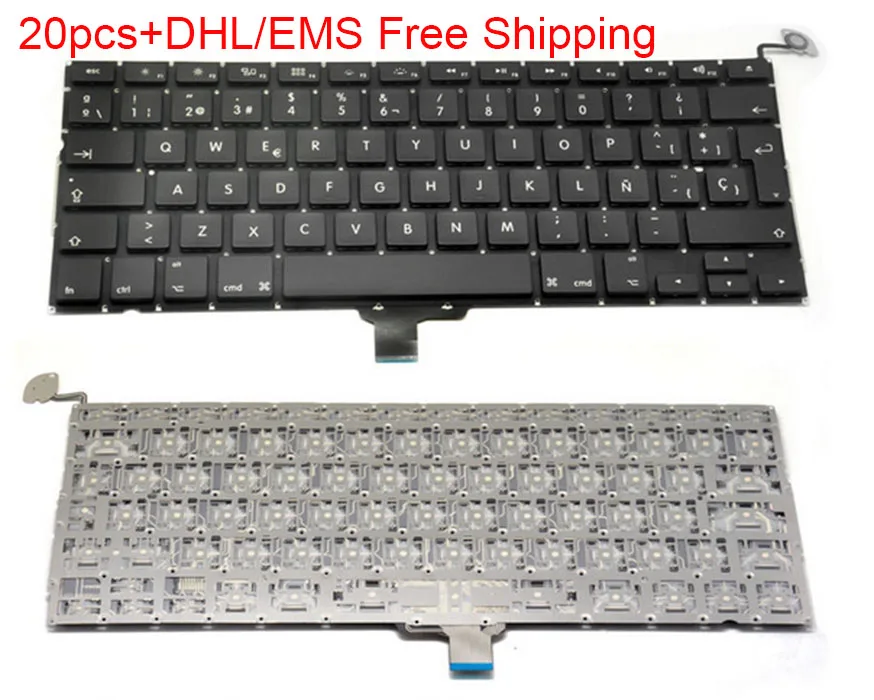 Бесплатная доставка DHL/EMS 20 шт. клавиатура для Macbook 13 3 &quotA1278 испанская SP Клавиатура