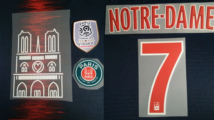 Notre Dame Nameset Mabppe nameset Neymar JR Кавани ВЕРРАТТИ nameset Ligue 1 Чемпион патч колеблющийся - Цвет: MBAPPE FULLSET