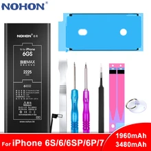 nohon аккумулятор для Apple iPhone 6 S 6 Plus 6 S Plus 6 Plus 7 высокое Ёмкость Замена литий-полимерный аккумулятор+ Бесплатные инструменты