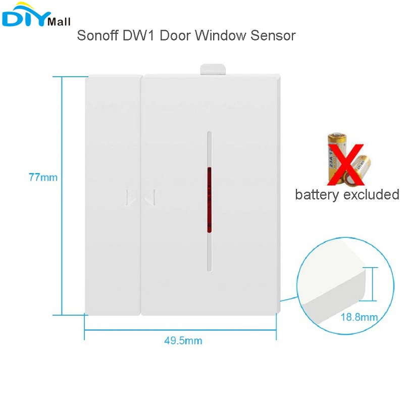 Sonoff 433 МГц РЧ мост пир2 движения инфракрасный датчик обнаружения DW1 двери окна для охранной сигнализации умный дом автоматизация - Комплект: DW1