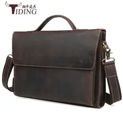 Мужские портфели сумочка натуральная кожа сумка Crazy Horse ноутбука vintagee деловой человек платье плеча файл сумки