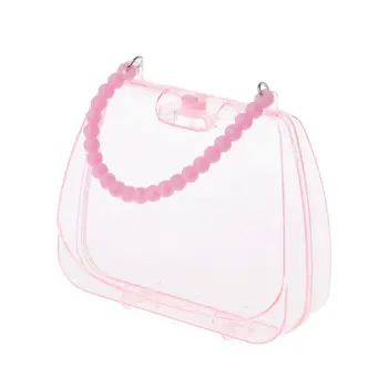 

Sweet Pink Baby Girls Transparent Handbag Jewelry Box Organizer Portable Storage