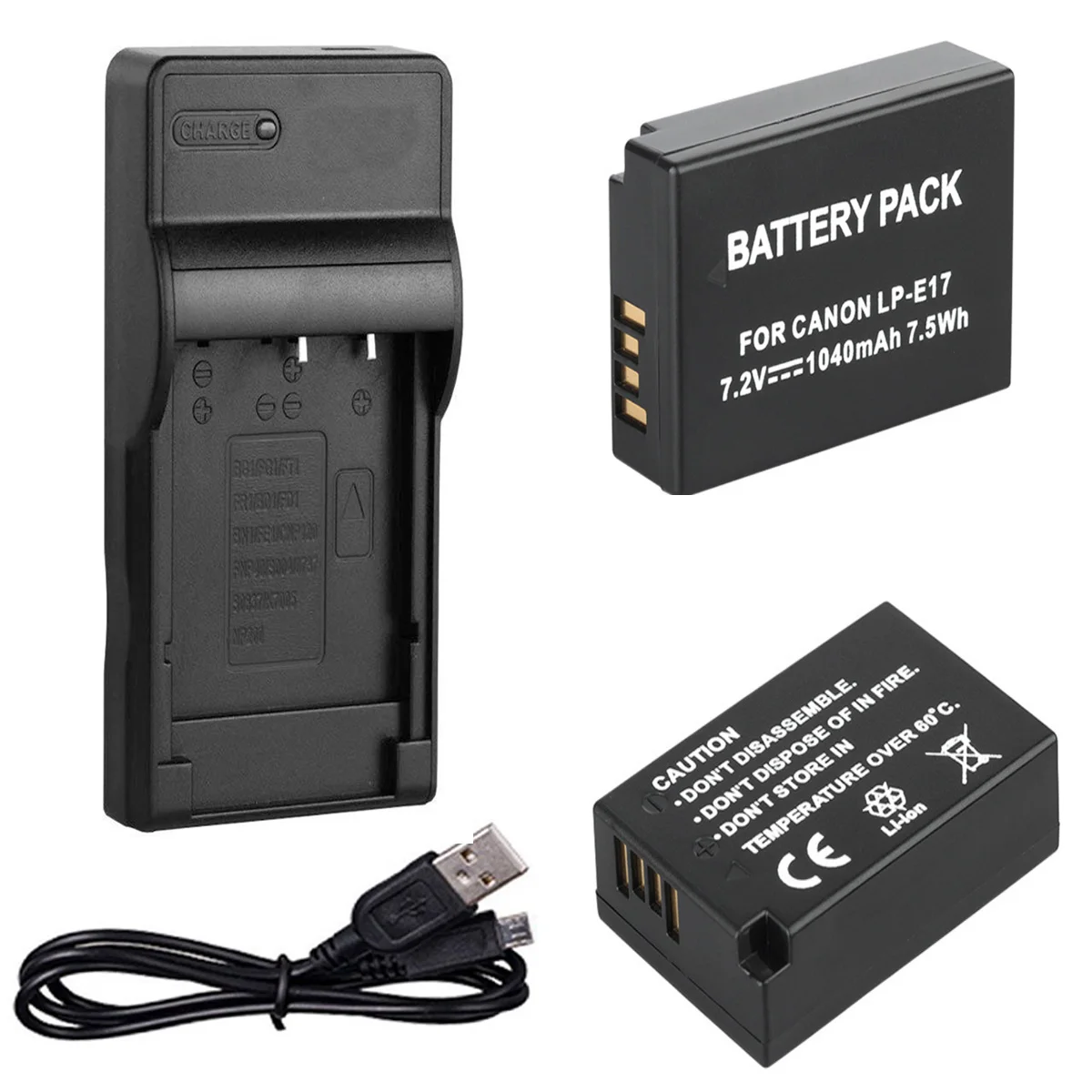 Аккумулятор (2 шт.) + зарядное устройство USB для Canon LP E17 E 17 LPE17 литий ионная