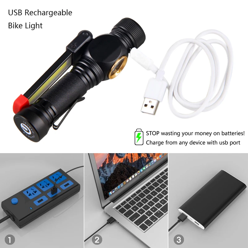 USB 18650 портативный фонарь 7 режимов перезаряжаемый светодиодный рабочий свет