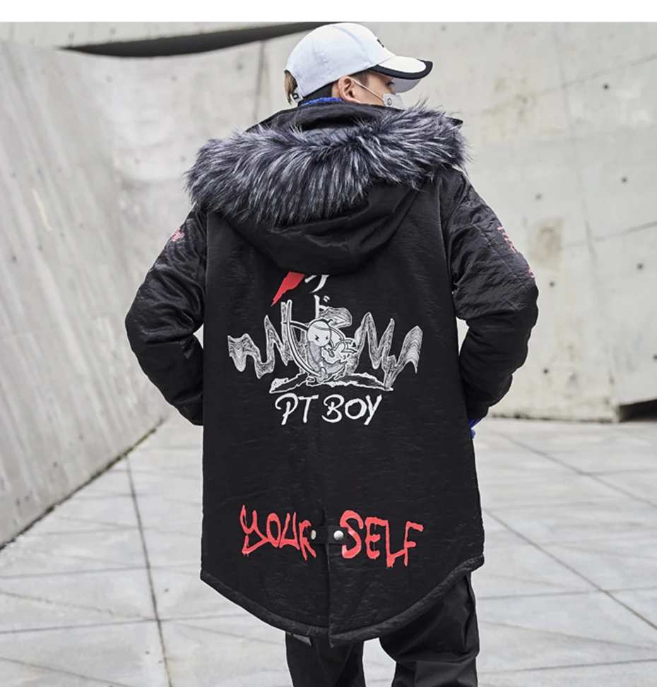 AELFRIC, куртки в стиле панк, пальто для мужчин, Повседневная Уличная одежда,, зимняя теплая хлопковая стеганая верхняя одежда Harajuku, мужская куртка в стиле хип-хоп PTB02