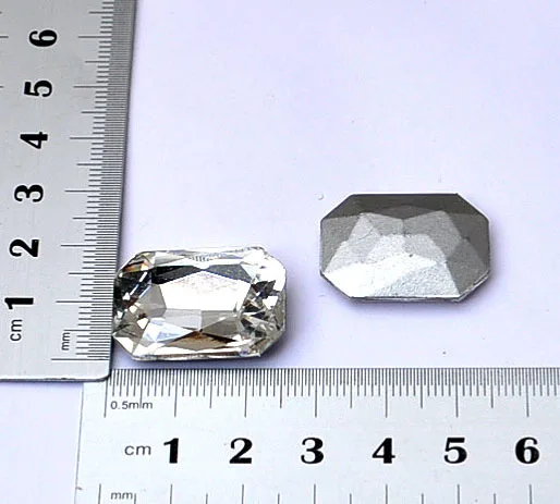 10PCS wholesale 25*20MM rectangle transparent clear crystal gemstone Rhinestone bead accessory Jewelry Findings [JCZL DIY Shop] | Украшения