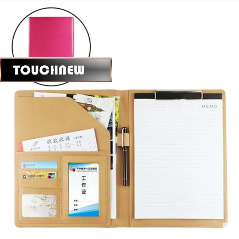 

sale Free shipping A4 stationeries file holder size folder paper documents business leather menu cover fichario escolar /W007