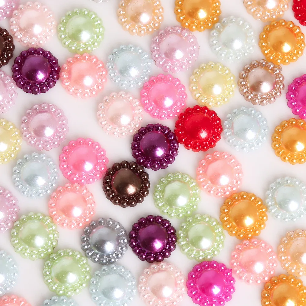 50 шт. полукруглые бусины в форме цветка 12 мм|pearls half round|pearl halfimitation pearl |