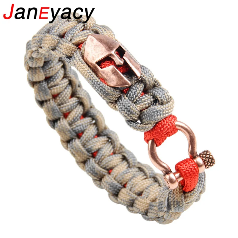 Многофункциональный модный спортивный вязаный мужской браслет Спартанский шлем нейлоновый женский браслет для выживания Hombres Pulsera