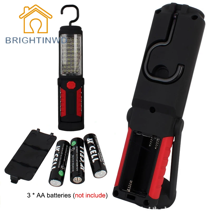 

Super Bright Portable Light 36+5 LED Flexible Hand Torch Work Light Magnetic Inspection Lamp Flashlight Torch Battery Powered