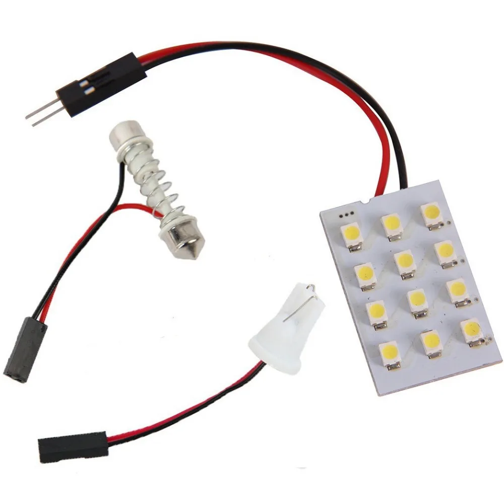 T10 W5W C5W C10W Festoon(31mm 36mm 39mm 42mm) 2 Adapters 12 LED auto