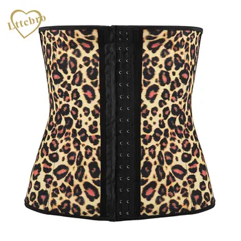 

Yellow Leopard 3 Hooks 4 Steel Boned Underbust Latex Waist Cincher Classic Latex Corset