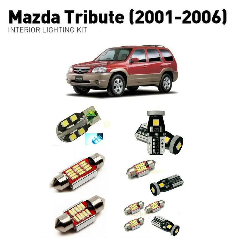 Светодиодные внутренние фары для mazda tribute 2001-2006 10 шт. светодиодные автомобилей