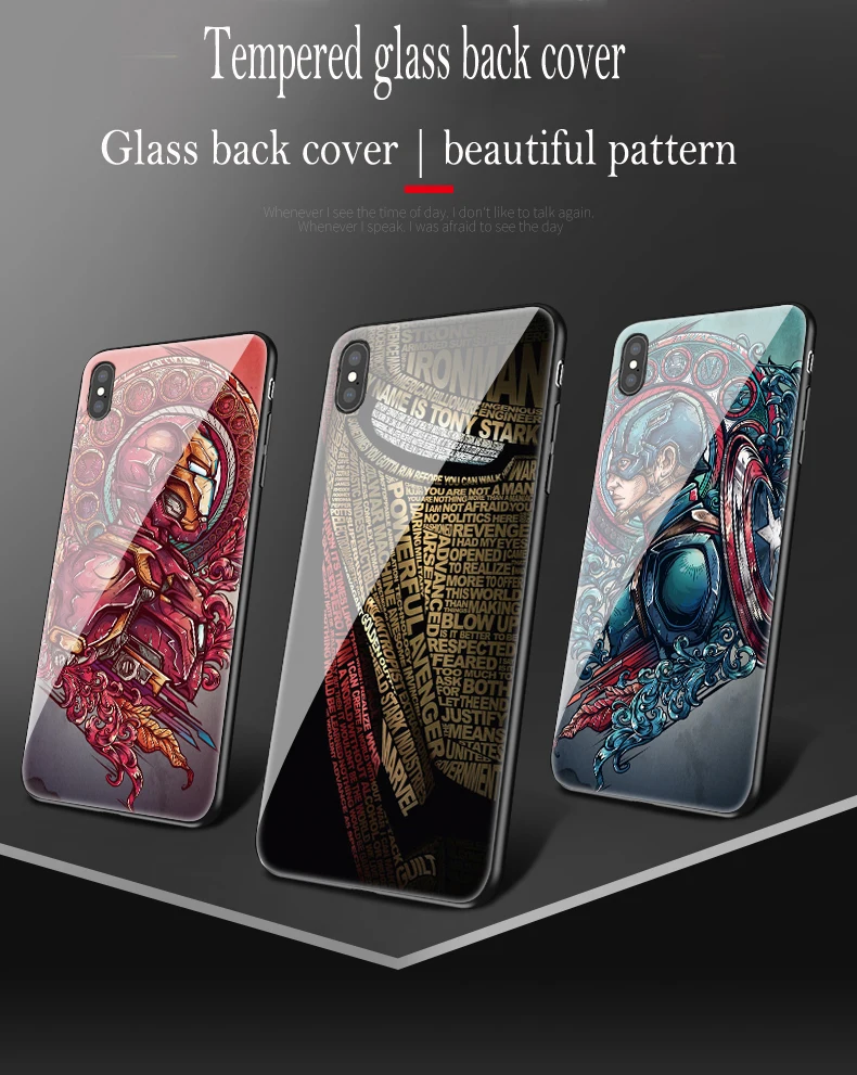 Чехол для телефона Marvel American Captain Apple XS max/XR с защитой от падения из стекла DC Comics