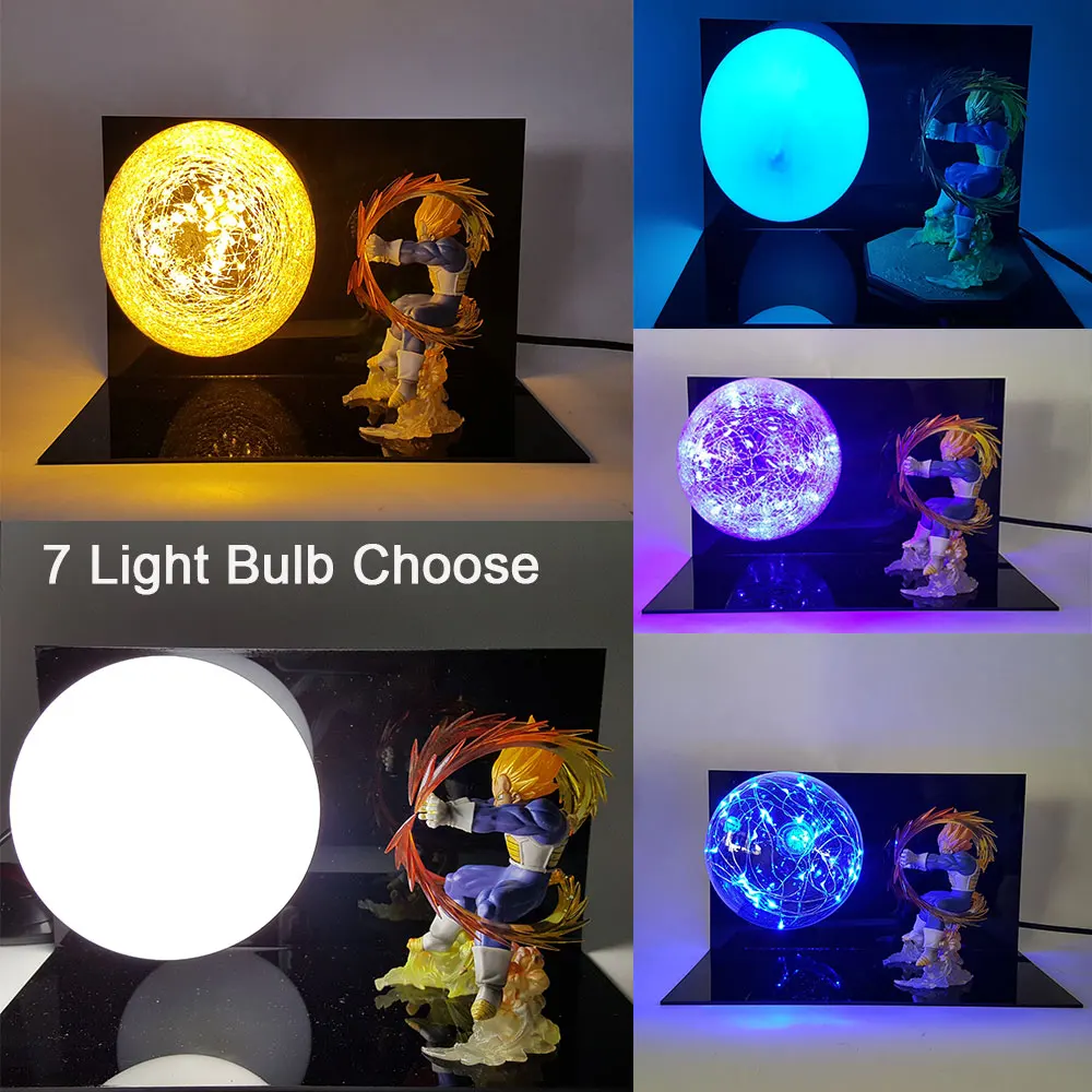 Dragon Ball Z фигурка Вегета Kamehameha DIY светодиодная лампочка фигурка аниме, Вегета Dragon Ball Лампа дисплей 7 ламп на выбор