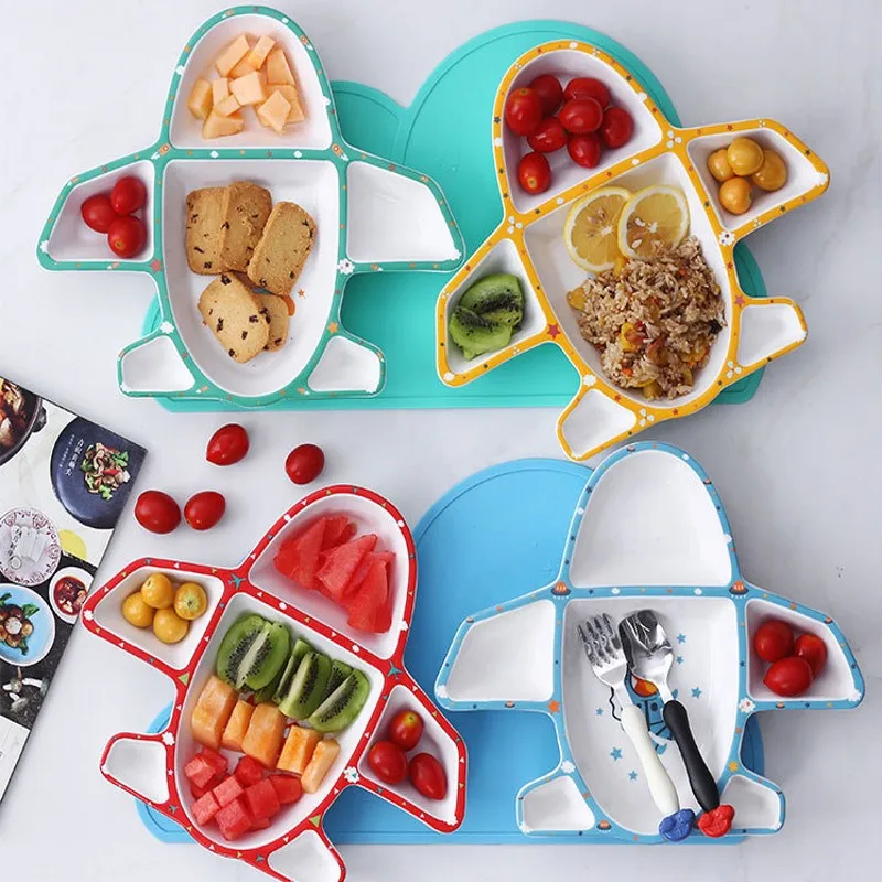 3 Pieces Ensemble Avion Ceramique Bebe Apprentissage Plats Bebe Alimentation Assiettes A Diner Lait Tasse Palette Fourchette Cuillere Bebe Vaisselle Aliexpress