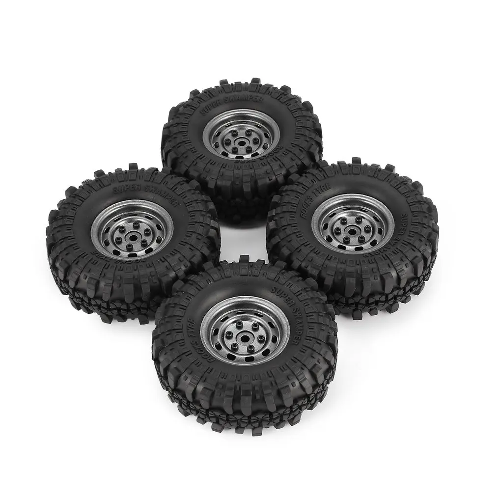 

4Pcs AX-4020 1.9 Inch 110mm Rubber Tires Tire with Metal Wheel Rim Set for 1/10 Traxxas TRX-4 SCX10 RC4 D90 RC Crawler Car Tires