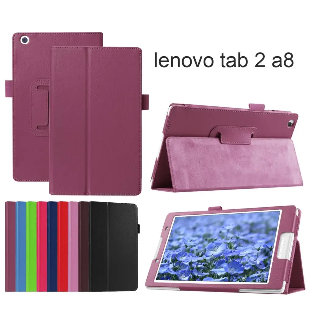 Искусственная кожа задняя крышка Защитная Пленка чехол для lenovo Tab 2 A8-50 A8-50F A8-50LC B3-850F TB3-850M чехол+ Защитная пленка на экран+ стилус