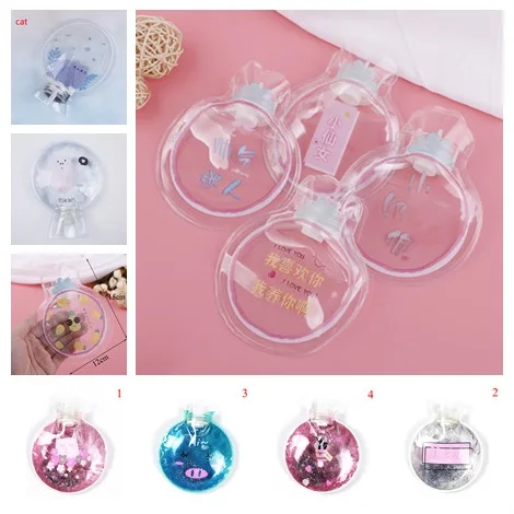 Round Hot Water Bag Cartoon Mini Portable Hand Warmer Water Injection Storage Bag Cute Hand Po Warm Water Bottle Useful