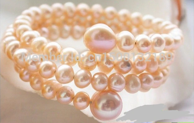 

Extendible 10mm Round Pink freshwater pearl Bracelet 5pc