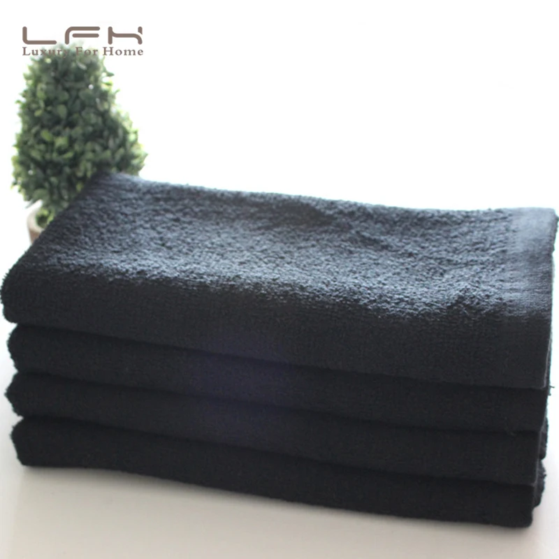 LFH 5 шт./лот хлопок черное полотенце Семейные салоны спорт для мужчин машинная стирка для ванной отбеливатель безопасный тренажерный зал полотенце для рук