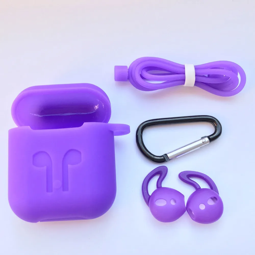 4 в 1 нескользящий Силиконовый чехол для наушников Apple AirPods|Аксессуары наушников| |