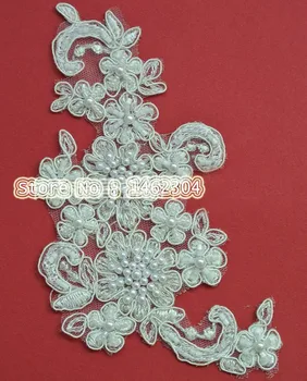 

9x17cm Beautiful White/Off White/Ivory Bridal Embroidered Cord Lace Applique Wedding Handmade DIY Headband