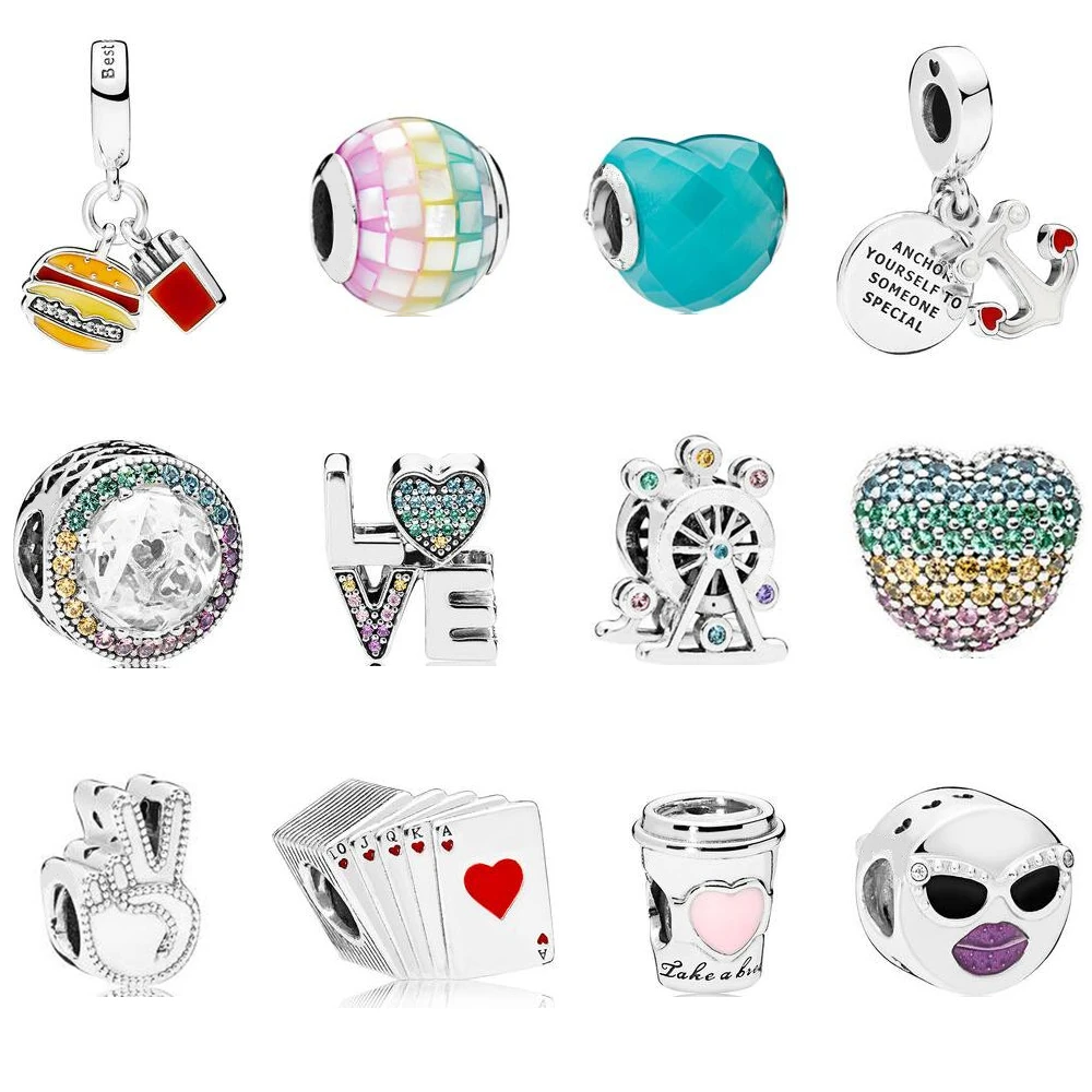 

2018 Summer Collection LOVE Charm Fits Pandora Bracelet & Necklace Pure 100% 925 Sterling Silver DIY Beads for Jewelry Making.