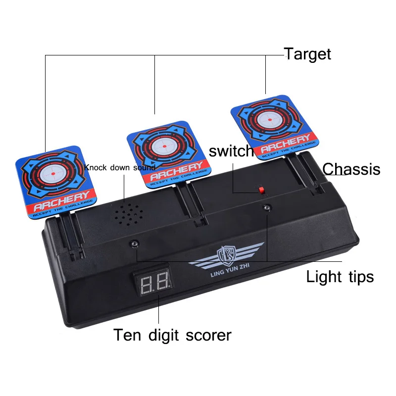 Новая съемка целевой дети звук свет съемки игры Высокая точность забил 3 s Автоматический сброс электрический пистолет целевой вечерние подарок для дети