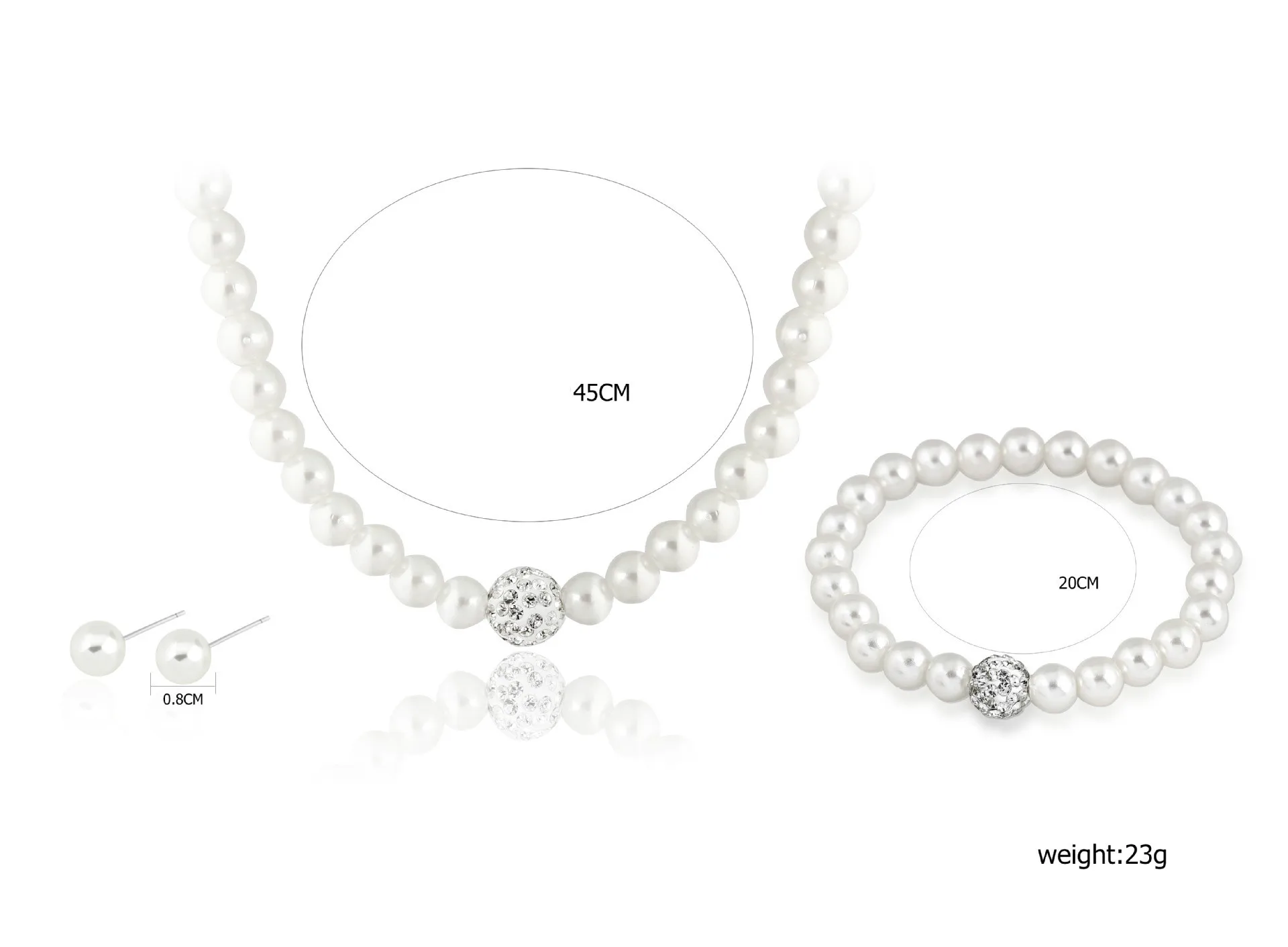 Women Jewelry Beaded Necklace Set Imitation Pearl Gold Simple Elegant Bridal Jewelry Kit Gift